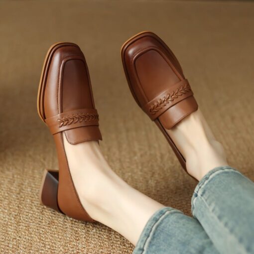 Buy CHIKO Nichelle Square Toe Block Heels Loafers Shoes online shopping cheap