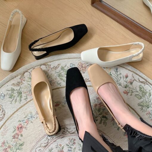 Buy CHIKO Niranjana Square Toe Block Heels Slingback Shoes online shopping cheap