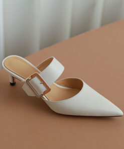 CHIKO Nordica Pointy Toe Kitten Heels Clogs/Mules Shoes