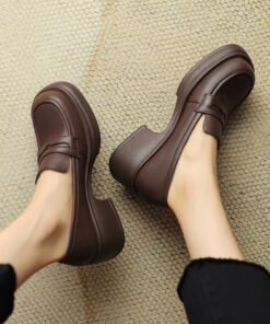 CHIKO Nyesha Square Toe Block Heels Loafers Shoes