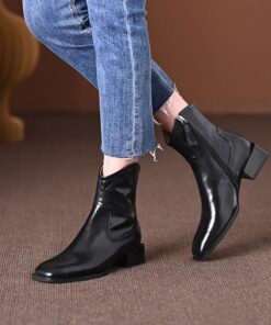 CHIKO Odanda Square Toe Block Heels Ankle Boots