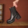 Buy CHIKO Oihane Square Toe Block Heels Ankle Boots online shopping cheap