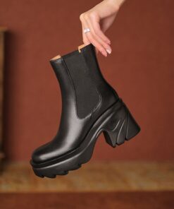CHIKO Oihane Square Toe Block Heels Ankle Boots