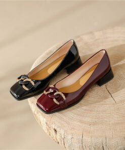 CHIKO Onawa Square Toe Block Heels Pumps Shoes