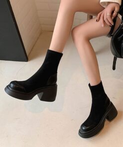 CHIKO Panya Round Toe Block Heels Ankle Boots