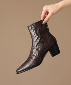 CHIKO Parker Square Toe Block Heels Ankle Boots