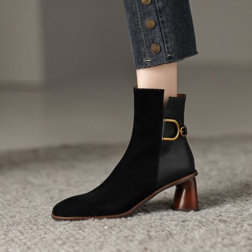 Buy CHIKO Pascuala Square Toe Block Heels Ankle Boots online shopping cheap