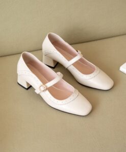 CHIKO Pasua Square Toe Block Heels Mary Jane Shoes