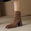 Buy CHIKO Penelope Square Toe Block Heels Ankle Boots online shopping cheap
