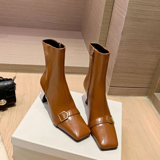 Buy CHIKO Perfecta Square Toe Chunky Heels Ankle Boots online shopping cheap