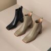 Buy CHIKO Piedad Square Toe Block Heels Ankle Boots online shopping cheap