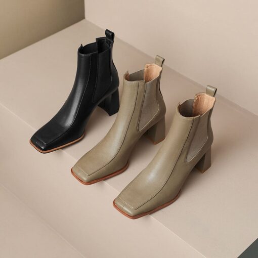 Buy CHIKO Piedad Square Toe Block Heels Ankle Boots online shopping cheap