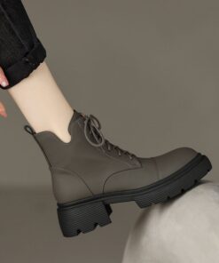 CHIKO Querida Round Toe Block Heels Ankle Boots