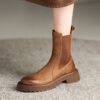 Buy CHIKO Quesare Round Toe Block Heels Ankle Boots online shopping cheap
