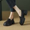 Buy CHIKO Radhiya Round Toe Block Heels Loafers Shoes online shopping cheap