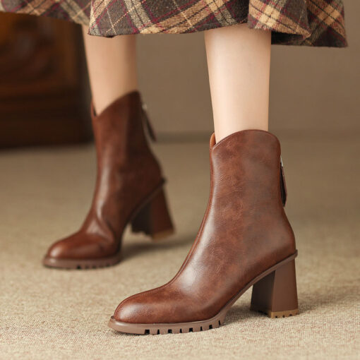 Buy CHIKO Raeca Round Toe Block Heels Ankle Boots online shopping cheap