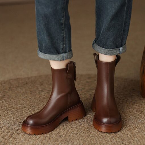 Buy CHIKO Raman Round Toe Block Heels Ankle Boots online shopping cheap
