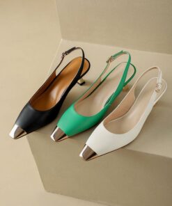 CHIKO Rana Square Toe Kitten Heels Slingback Shoes