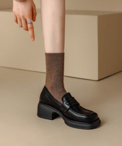 CHIKO Rashel Square Toe Block Heels Loafers Shoes