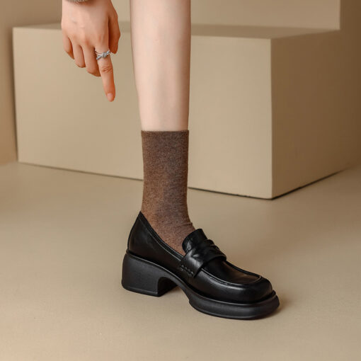 Buy CHIKO Rashel Square Toe Block Heels Loafers Shoes online shopping cheap