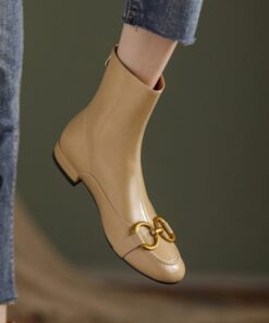 CHIKO Rashida Round Toe Block Heels Ankle Boots