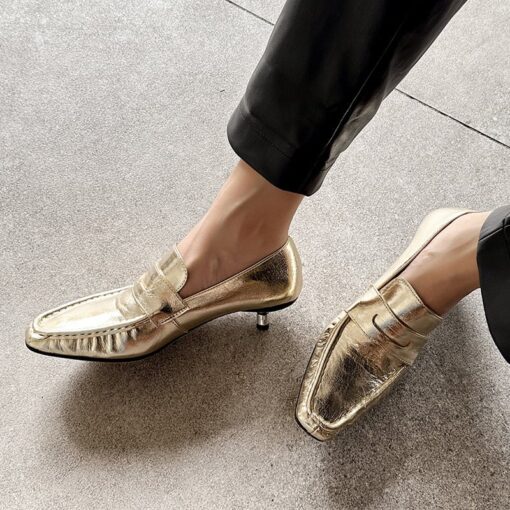 Buy CHIKO Raylynn Square Toe Kitten Heels Loafers Shoes online shopping cheap
