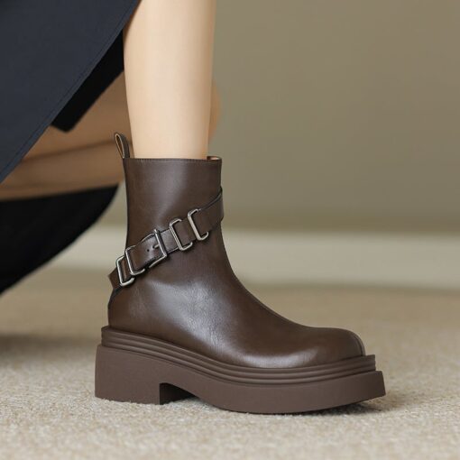 Buy CHIKO Reagan Round Toe Block Heels Ankle Boots online shopping cheap