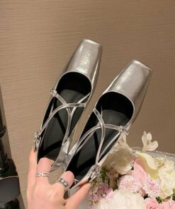 CHIKO Rehema Square Toe Block Heels Mary Jane Shoes