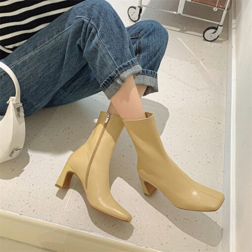 Buy CHIKO Remedios Square Toe Chunky Heels Ankle Boots online shopping cheap