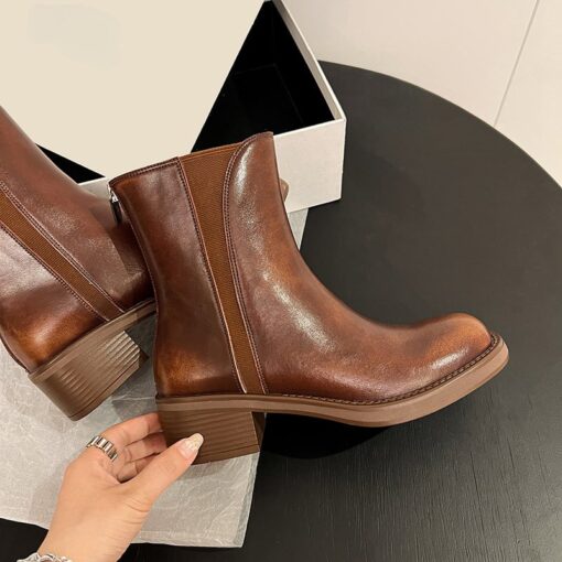 Buy CHIKO Riki Square Toe Block Heels Ankle Boots online shopping cheap