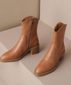 CHIKO Rosa Round Toe Block Heels Ankle Boots