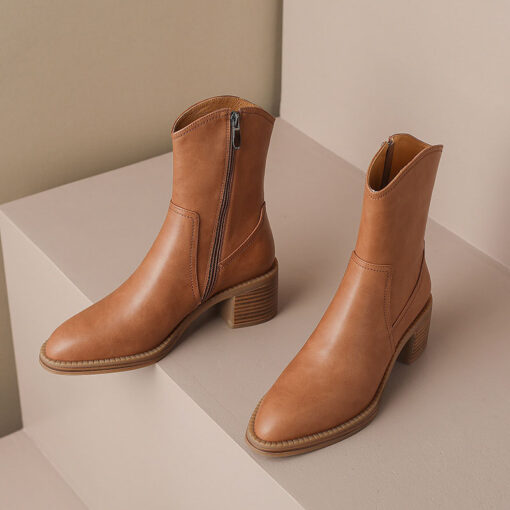 Buy CHIKO Rosa Round Toe Block Heels Ankle Boots online shopping cheap