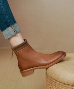 CHIKO Rosalyn Round Toe Block Heels Ankle Boots