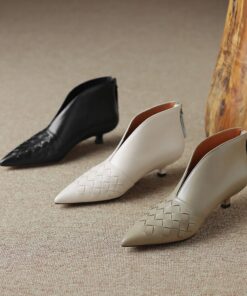 CHIKO Ruby Pointy Toe Kitten Heels Ankle Boots
