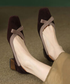 CHIKO Rukiya Square Toe Block Heels Pumps Shoes
