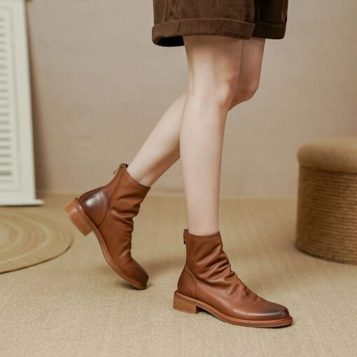 Buy CHIKO Sagrario Round Toe Block Heels Ankle Boots online shopping cheap