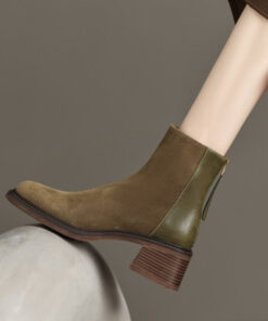 CHIKO Salbatora Square Toe Block Heels Ankle Boots