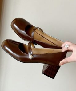 CHIKO Sarah Ann Round Toe Block Heels Mary Jane Shoes