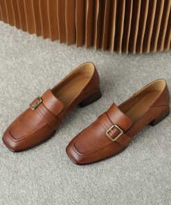 CHIKO Saveria Square Toe Block Heels Loafers Shoes
