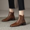 Buy CHIKO Senona Square Toe Block Heels Ankle Boots online shopping cheap