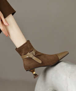 CHIKO Serafia Pointy Toe Kitten Heels Ankle Boots