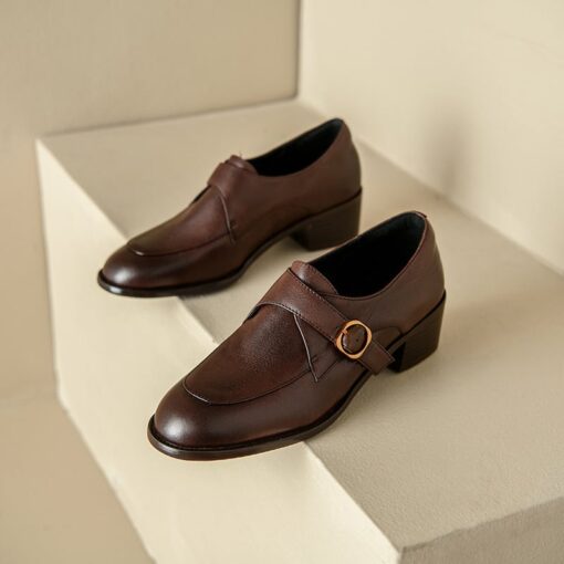 Buy CHIKO Serenity Round Toe Block Heels Oxfords Shoes online shopping cheap