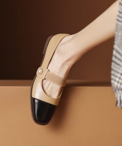 CHIKO Shaguan Square Toe Block Heels Mary Jane Flats