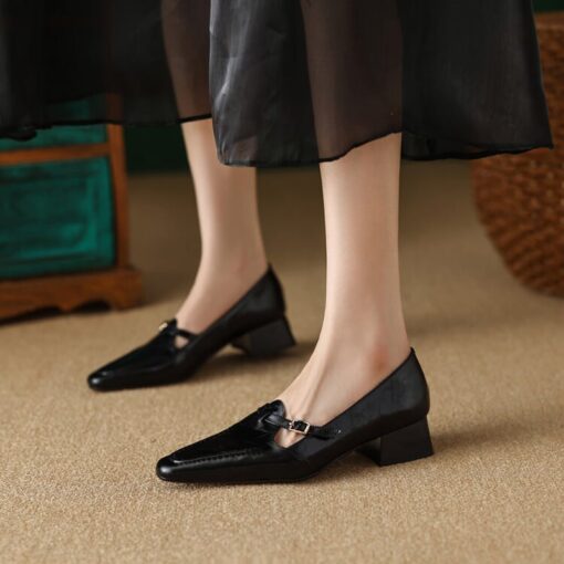 Buy CHIKO Shakara Square Toe Block Heels T-Strap Shoes online shopping cheap