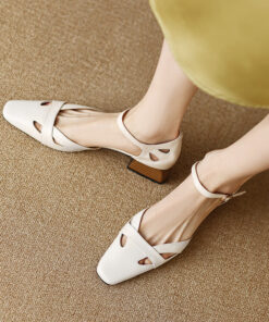 CHIKO Shakari Square Toe Block Heels Pumps Shoes
