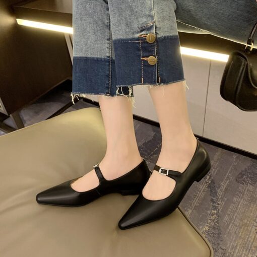 Buy CHIKO Shaleen Pointy Toe Block Heels Mary Jane Flats online shopping cheap