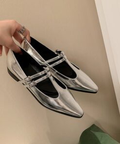 CHIKO Shalini Pointy Toe Block Heels T-Strap Shoes