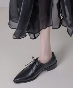 CHIKO Shaneka Pointy Toe Block Heels Oxfords Shoes