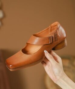 CHIKO Shanice Square Toe Block Heels Mary Jane Shoes