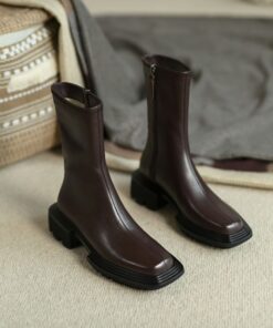 CHIKO Shanie Square Toe Block Heels Ankle Boots